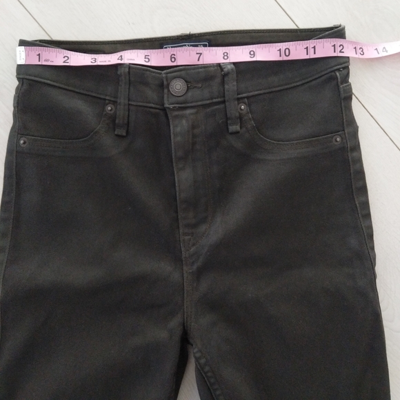 Abercrombie Simone High Rise Ankle Jeans Coated Green - Picture 4 of 11